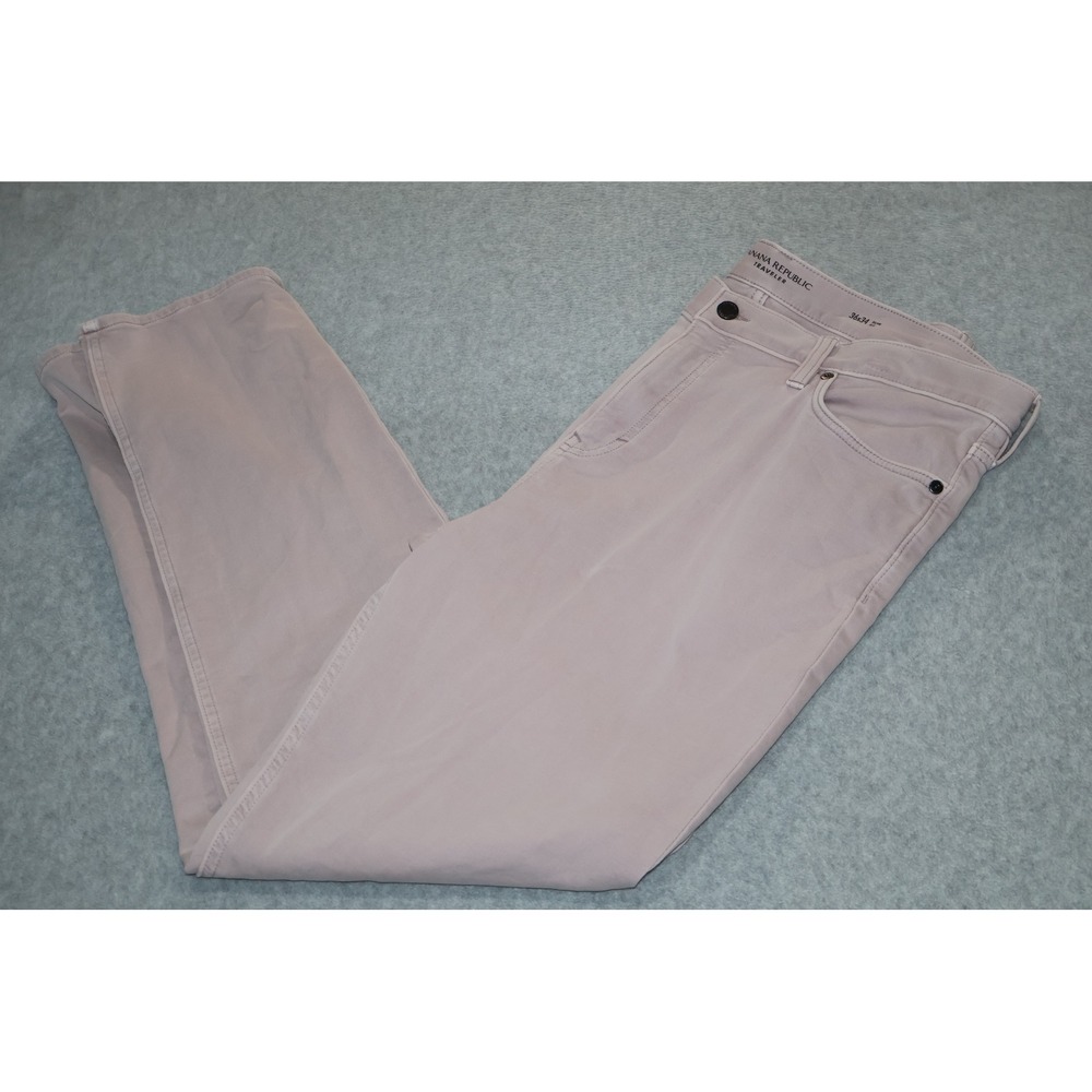 Banana Republic Traveler Jeans Mens 36x34 Pink Slim Fit Stretch Casual Denim